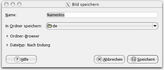 Speichern-Dialog ohne Ordner-Browser